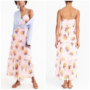 J. Crew Mercantile Light Pink Floral Tiered Dress